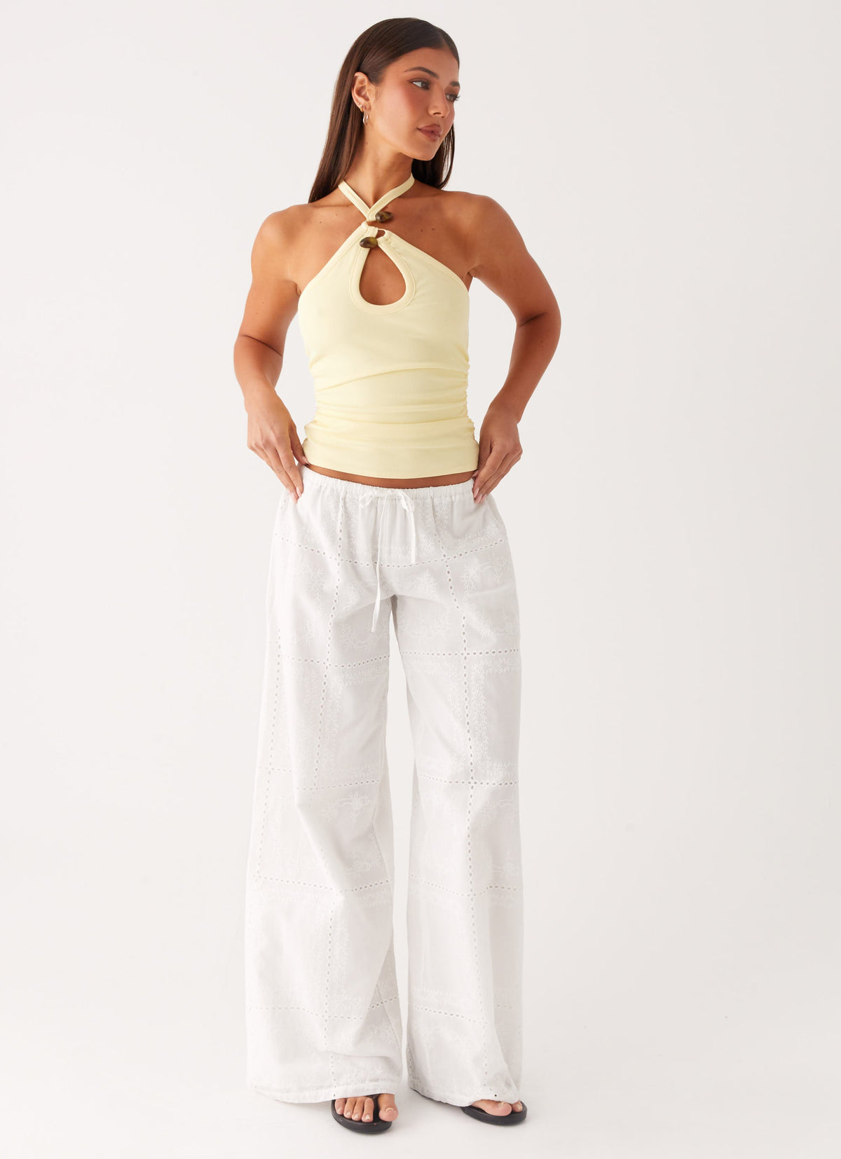 Bille Low Rise Pants - White