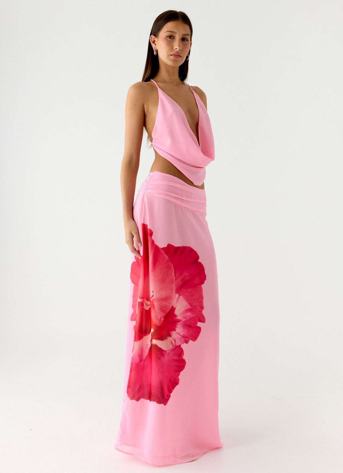 Blushing Bloom Maxi Skirt - Baby Pink