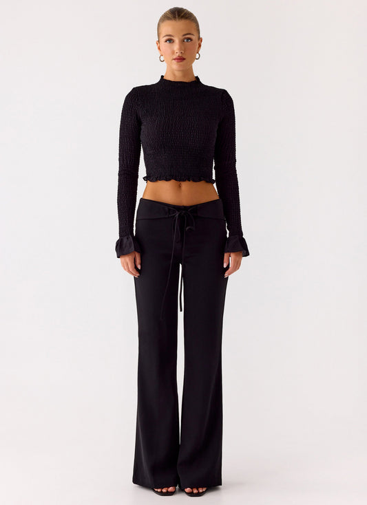 Connie Long Sleeve Top - Black