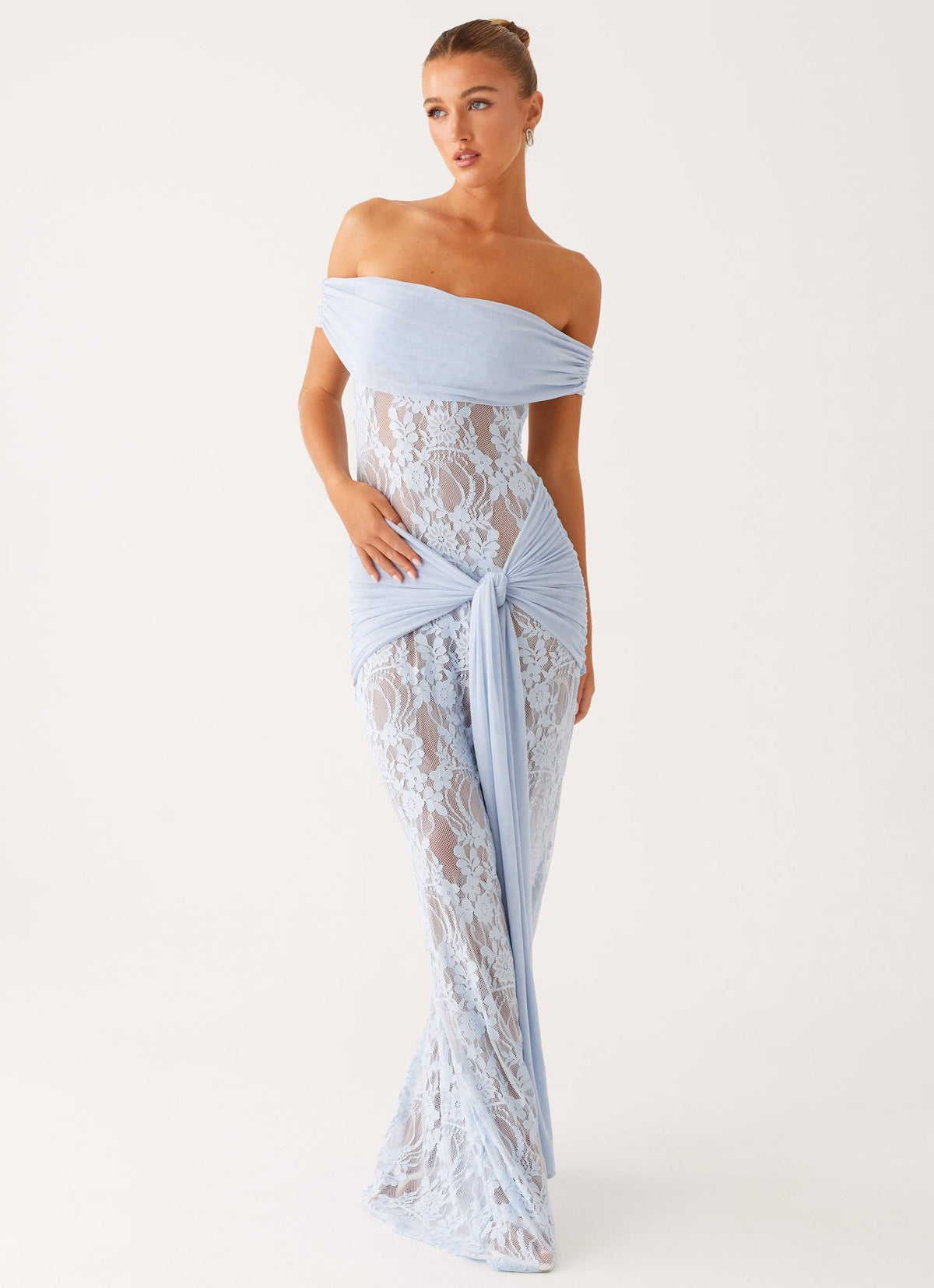 Gracie Twist Maxi Dress - Blue