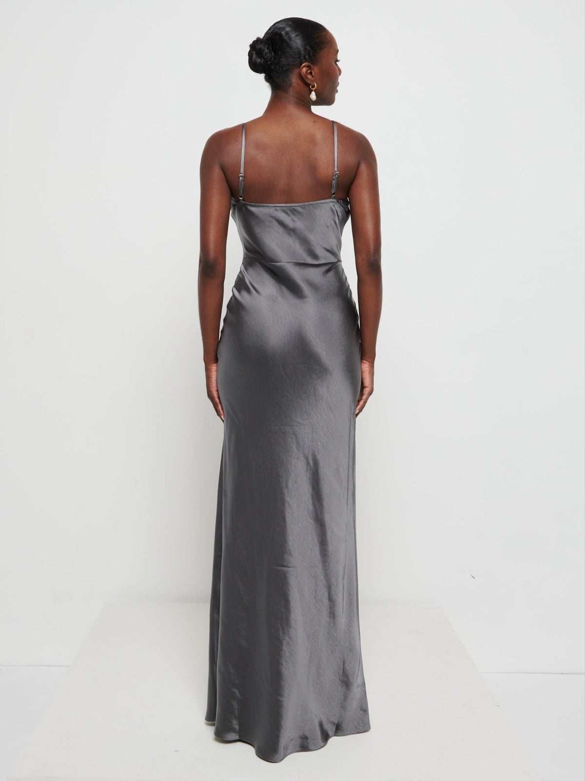 Keisha Maxi Bridesmaid Dress - Matte Slate Grey