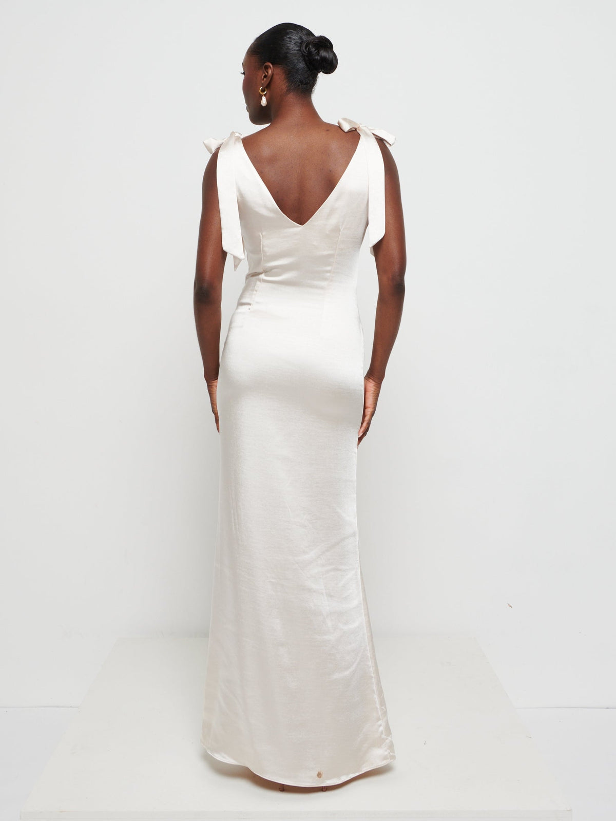 Piper Tie Maxi Bridesmaid Dress - Matte Champagne