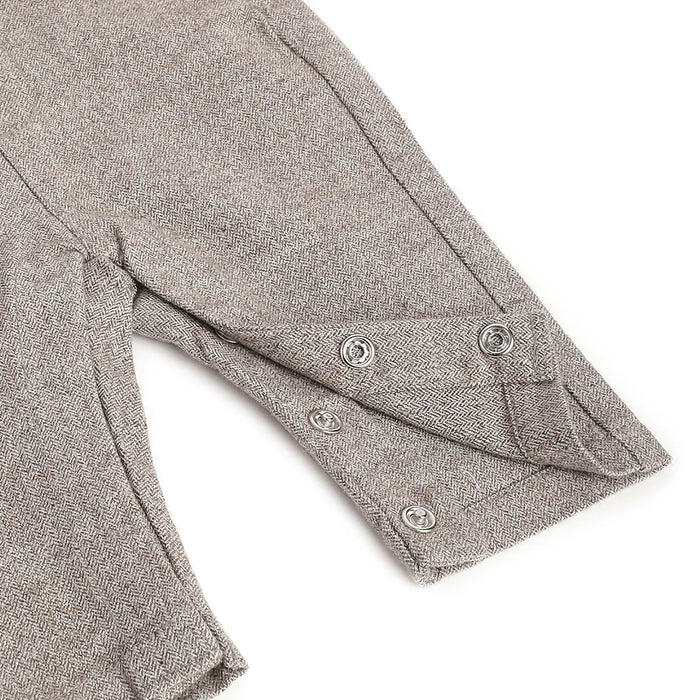 Boys Brown Cotton Dungaree