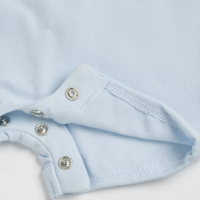 Boys Light Blue Embroidered Romper