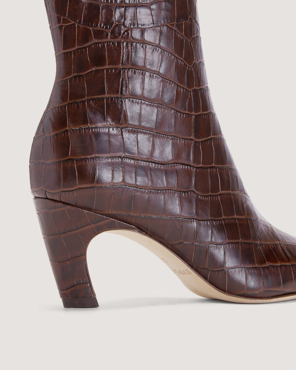 The Short Banana Boot | Brown Crocodile