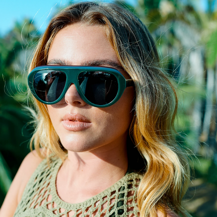 I-SEA Aspen Hunter Green/Smoke Sunglasses Sunglasses in at Wrapsody