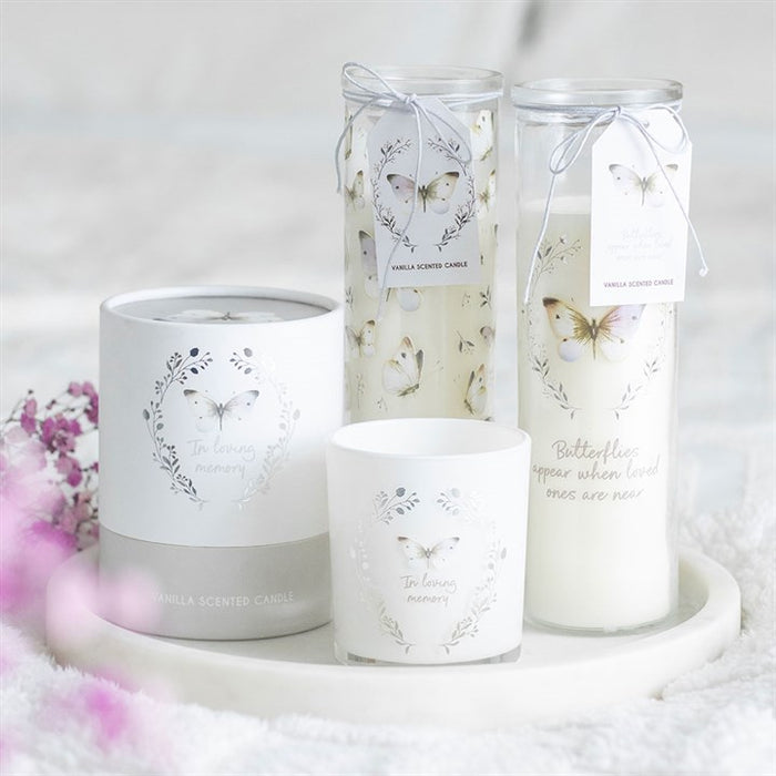 In Loving Memory White Butterfly Vanilla Candle 🇬🇧