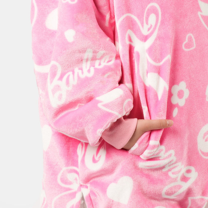 Kids Barbie Hoodie Blanket - Pink 🇬🇧