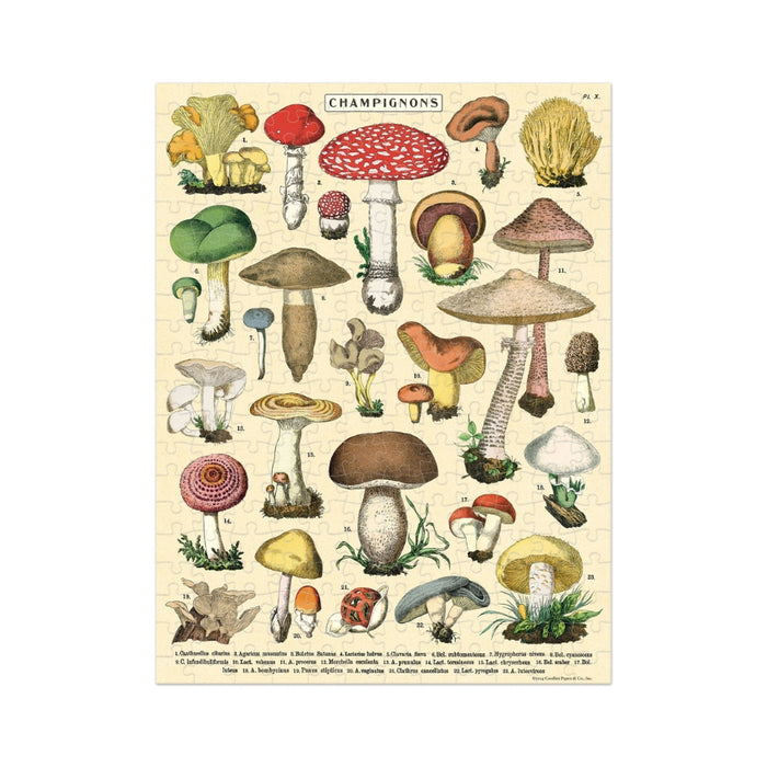 Mushroom 240 Piece Mini Puzzle - Cavallini & Co.