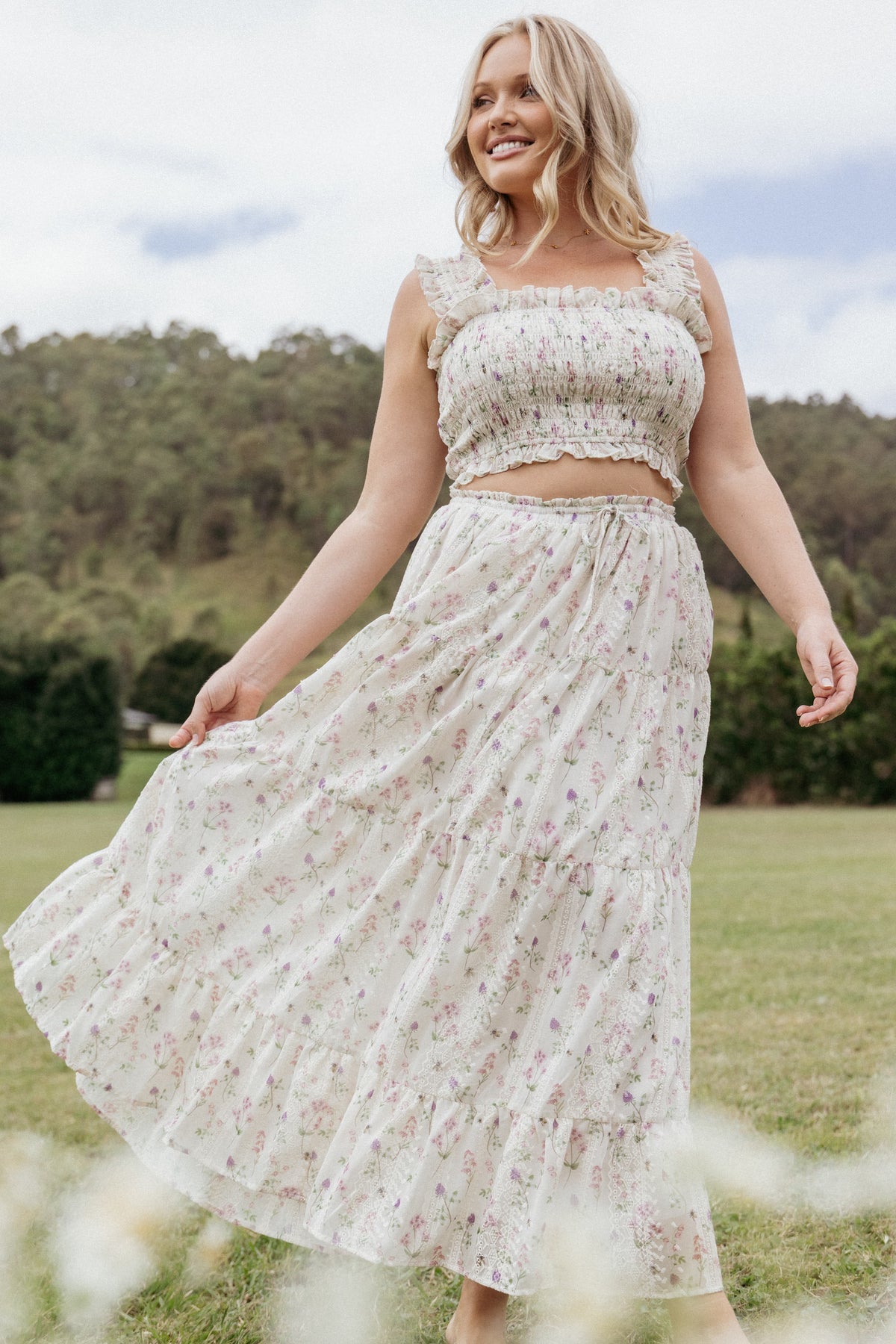 Amberlyn Maxi Skirt - Pink Floral