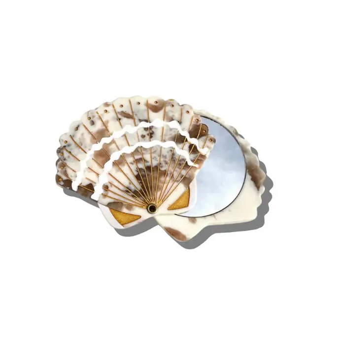 Solar Eclipse Seashell Compact Mirror Hair Accessories in at Wrapsody