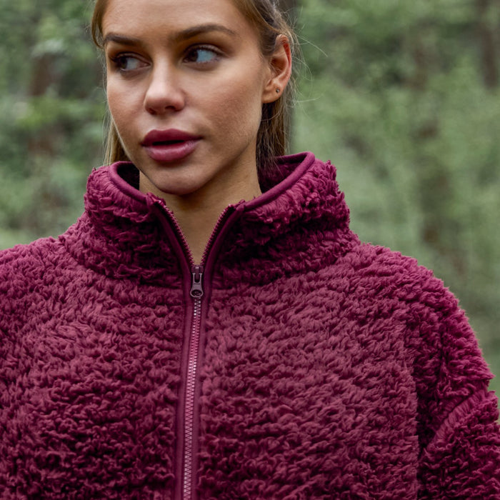 Teddy Full Zip Fleece - Maroon 🇬🇧