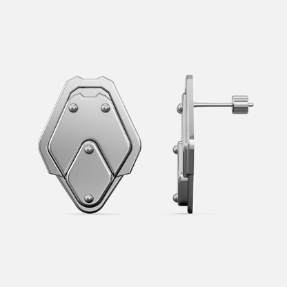 SHIELD PLATE STUD EARRINGS