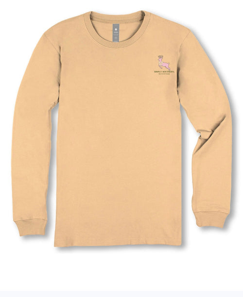 Camo LS deer tee