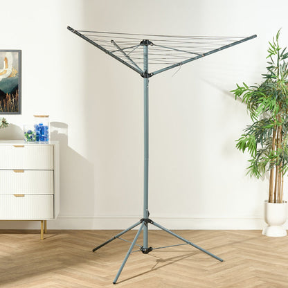 3 Arm Steel Rotary Airer With Tripod - Grey 🇬🇧