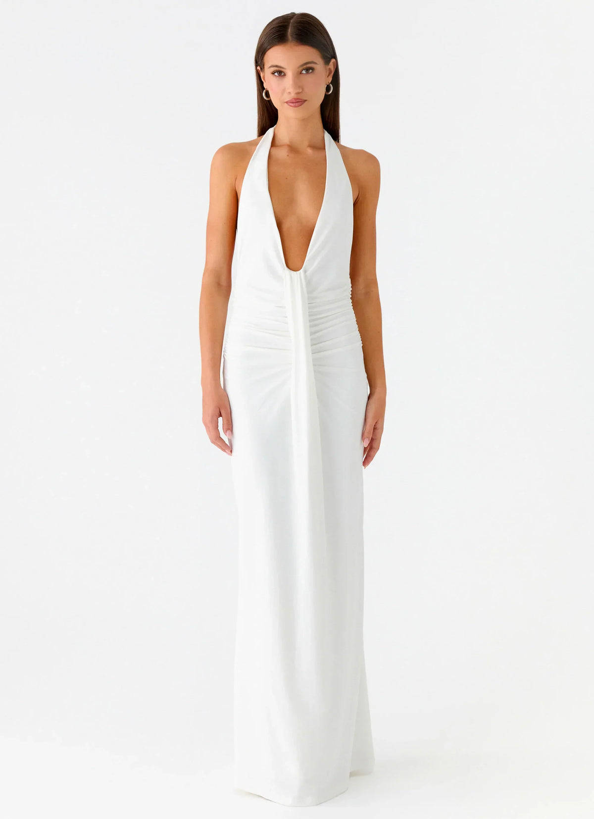 Cheyenne Halter Neck Maxi Dress - Ivory