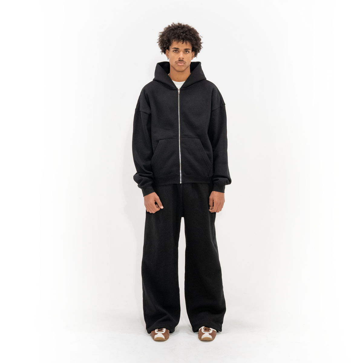 350 GSM 'Black' Zip-Up Hoodie