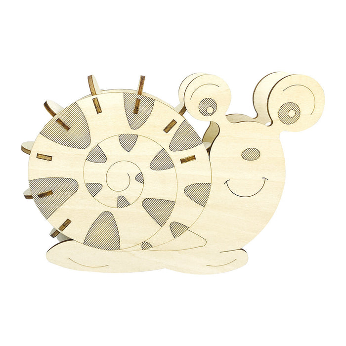 3D Jigsaw Toy Wooden Snail Clock 🇨🇳