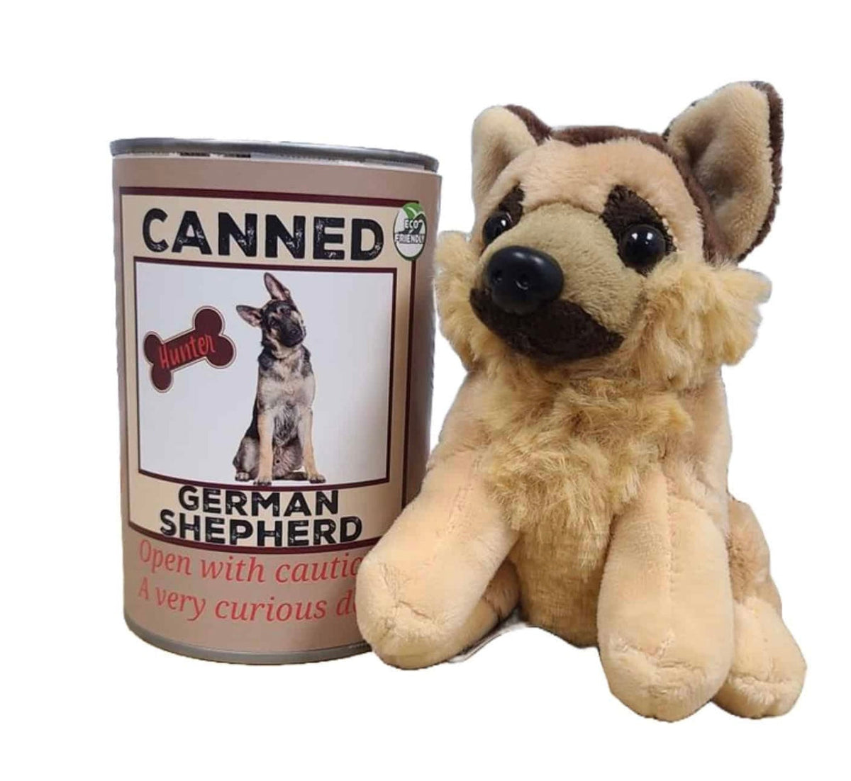 Canned plush animale