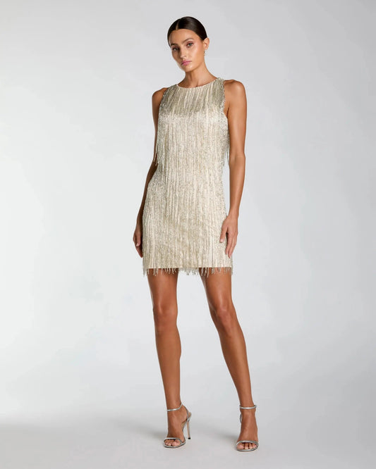 Beaded Fringe Mini Dress