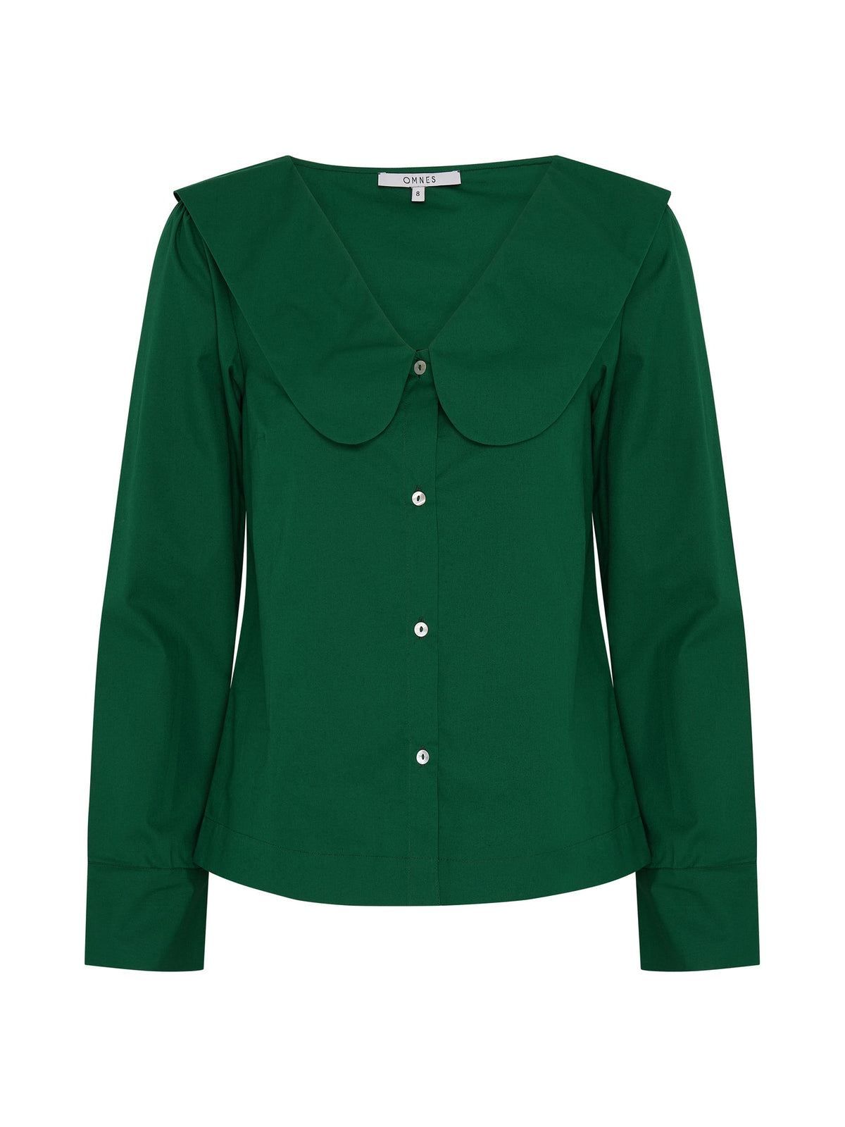Caitlin Oversized Collar Blouse in Green