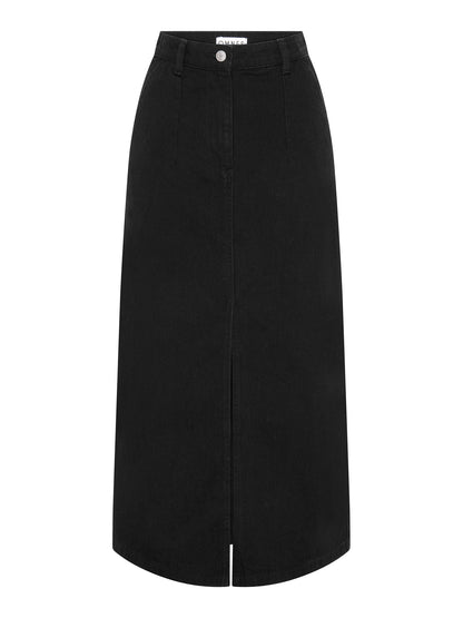 Olive Denim Skirt in Black
