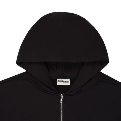 350 GSM 'Black' Zip-Up Hoodie