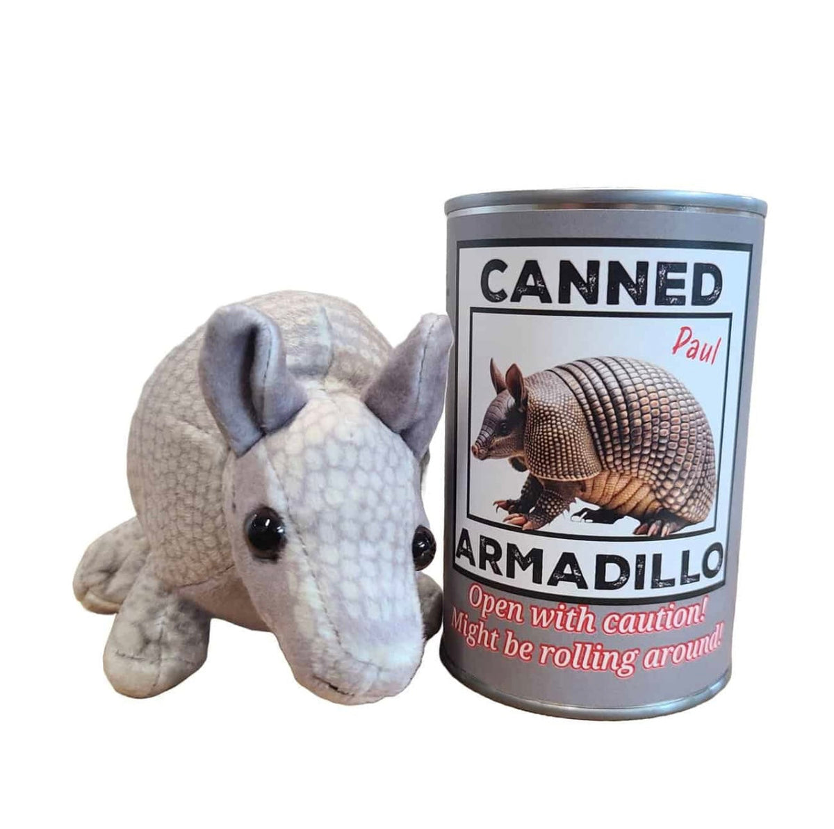 Canned plush animale
