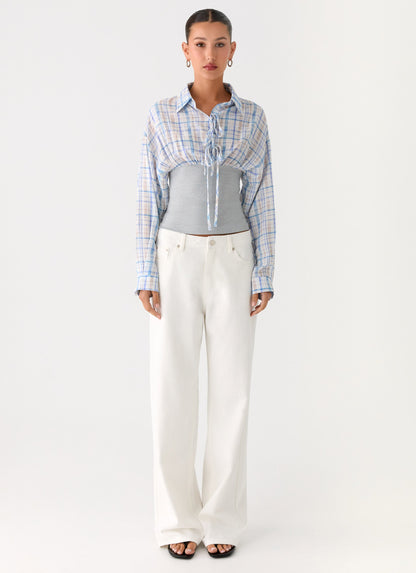 Accelerate Waistband Shirt - Blue Check