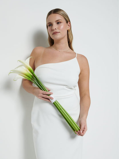 Amelia Crepe Maxi Bridesmaid Dress - Ivory