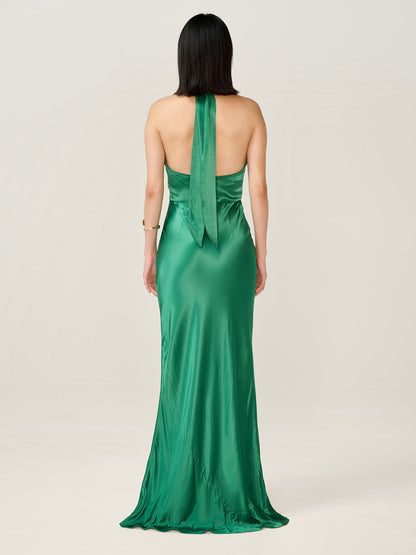 Arles Dress in Forest Green