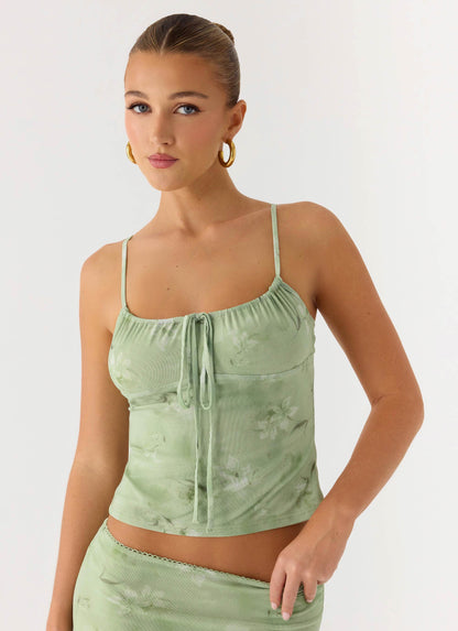 Bending My Rules Top - Blurred Lime