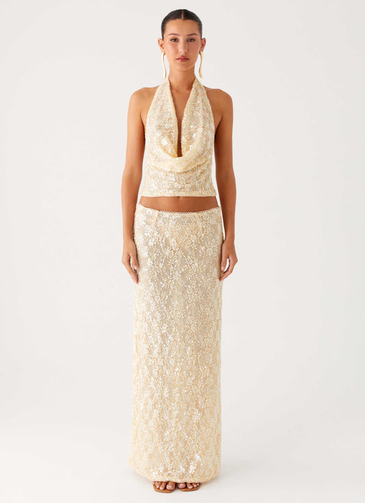 Bling It On Cowl Top - Ivory