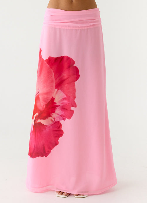 Blushing Bloom Maxi Skirt - Baby Pink