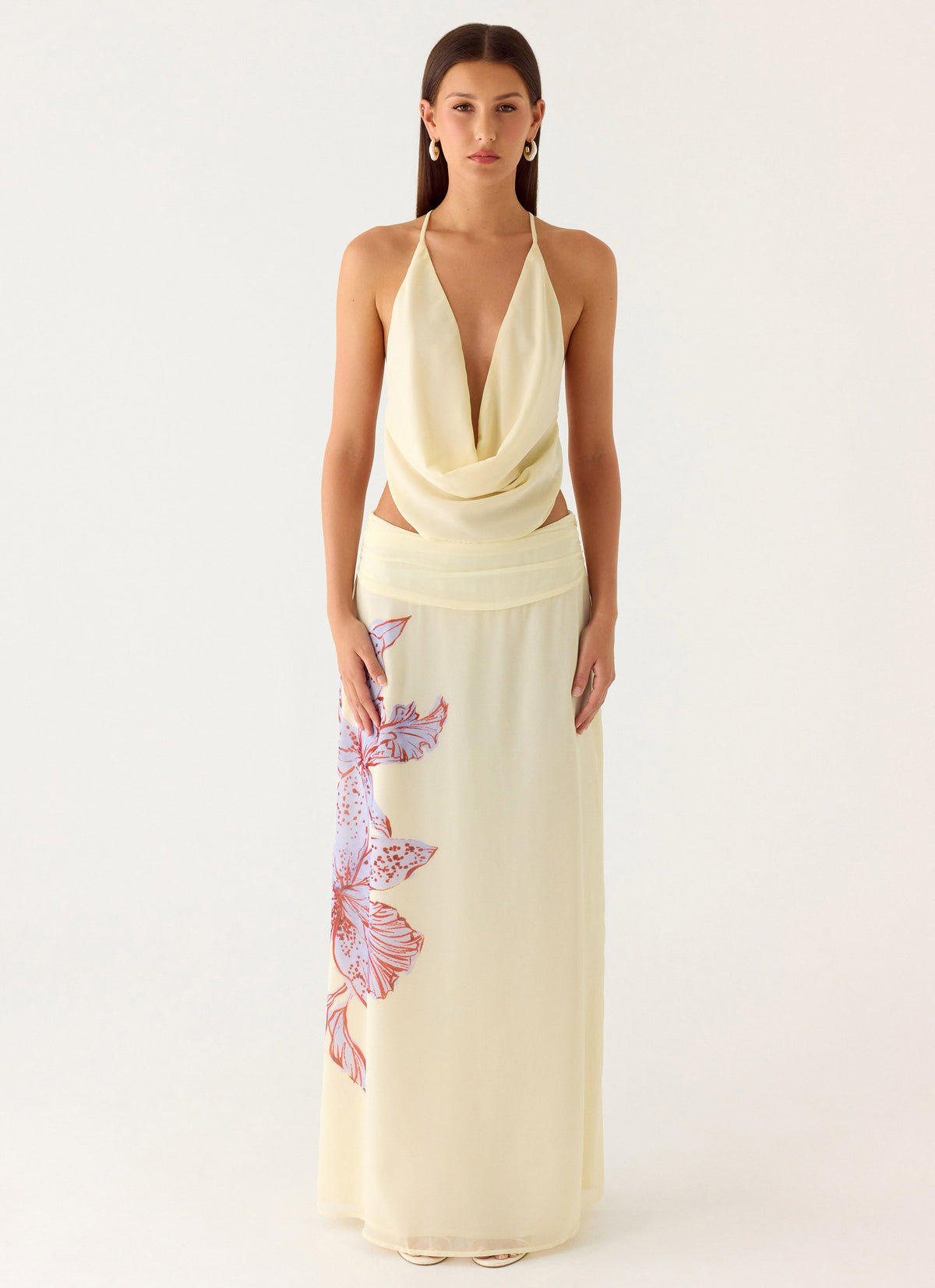 Blushing Bloom Maxi Skirt - Violet Blossom