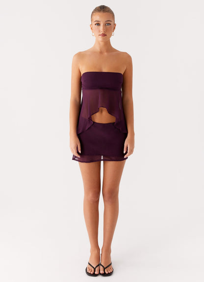 Caleb Mini Skirt - Plum