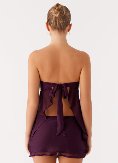 Caleb Mini Skirt - Plum