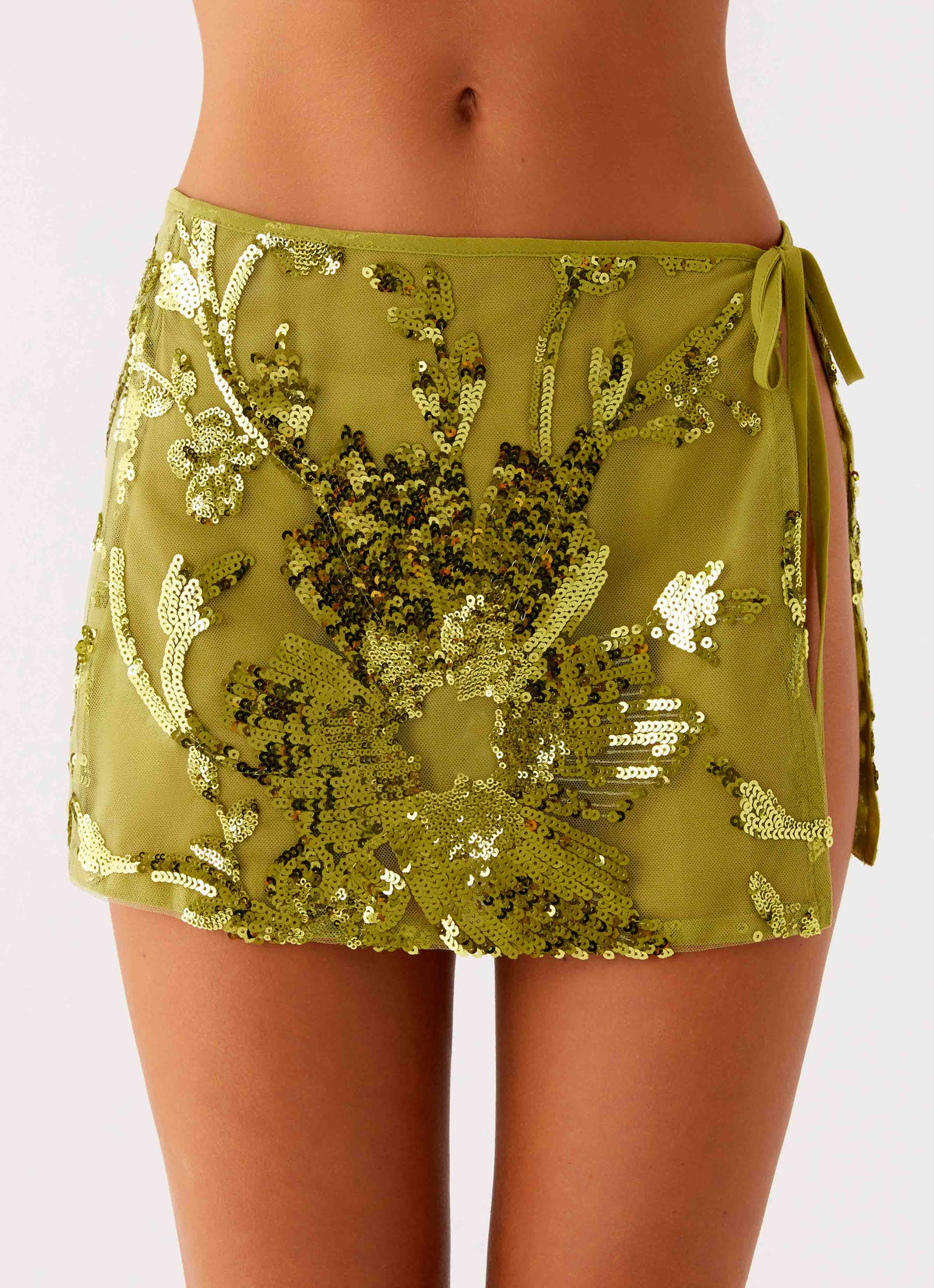 Cancun Sequin Mini Skirt - Lime