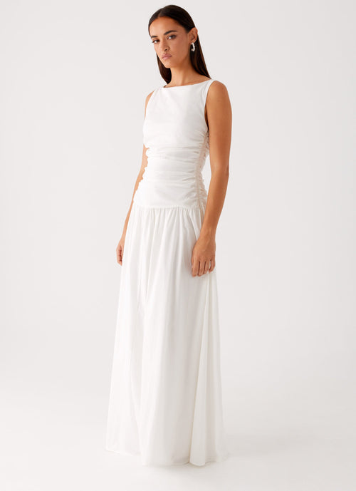 Carmel High Neck Maxi Dress - White