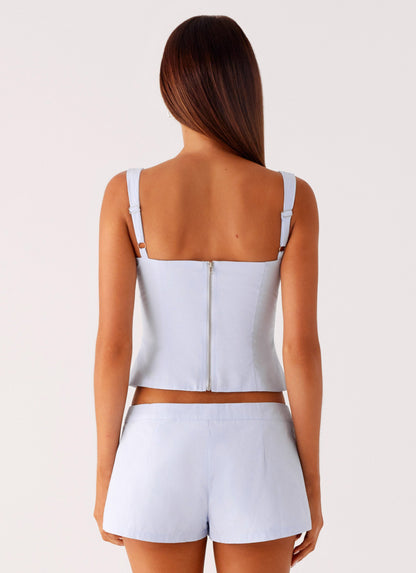 Coastline Bustier Top - Blue