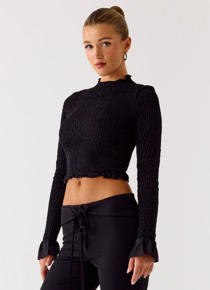 Connie Long Sleeve Top - Black