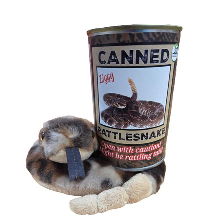 Canned plush animale