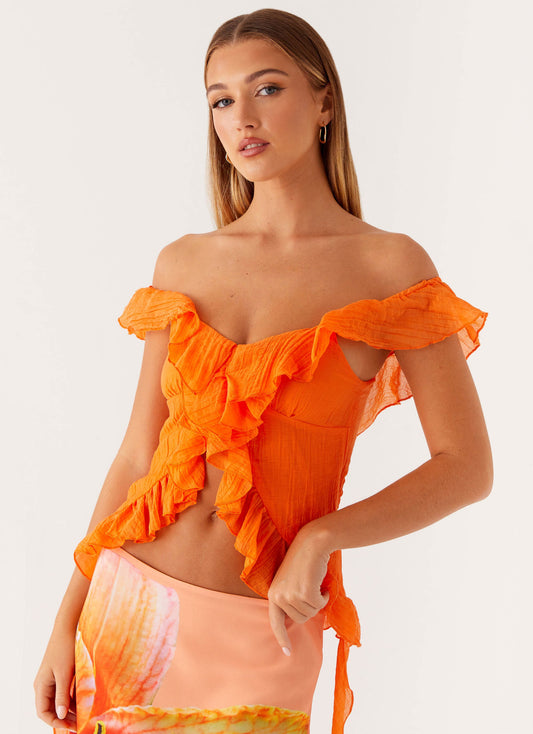Dylan Off Shoulder Top - Orange