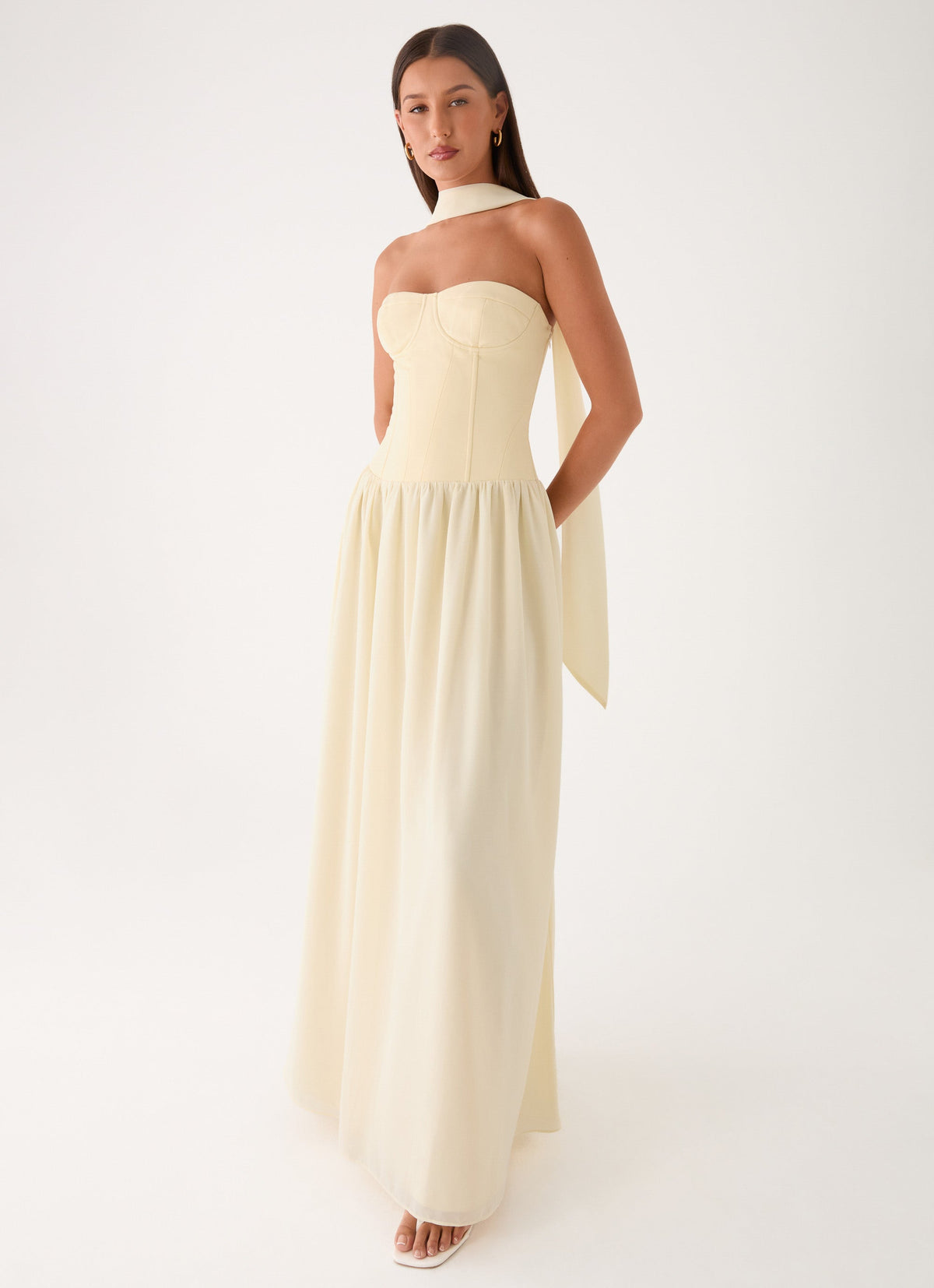 Elianah Scarf Maxi Dress - Yellow
