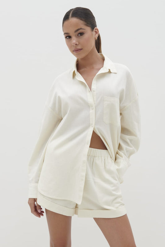 Emery Boxy Shirt - Cream