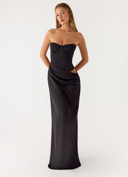 Emory Corset Maxi Dress - Black