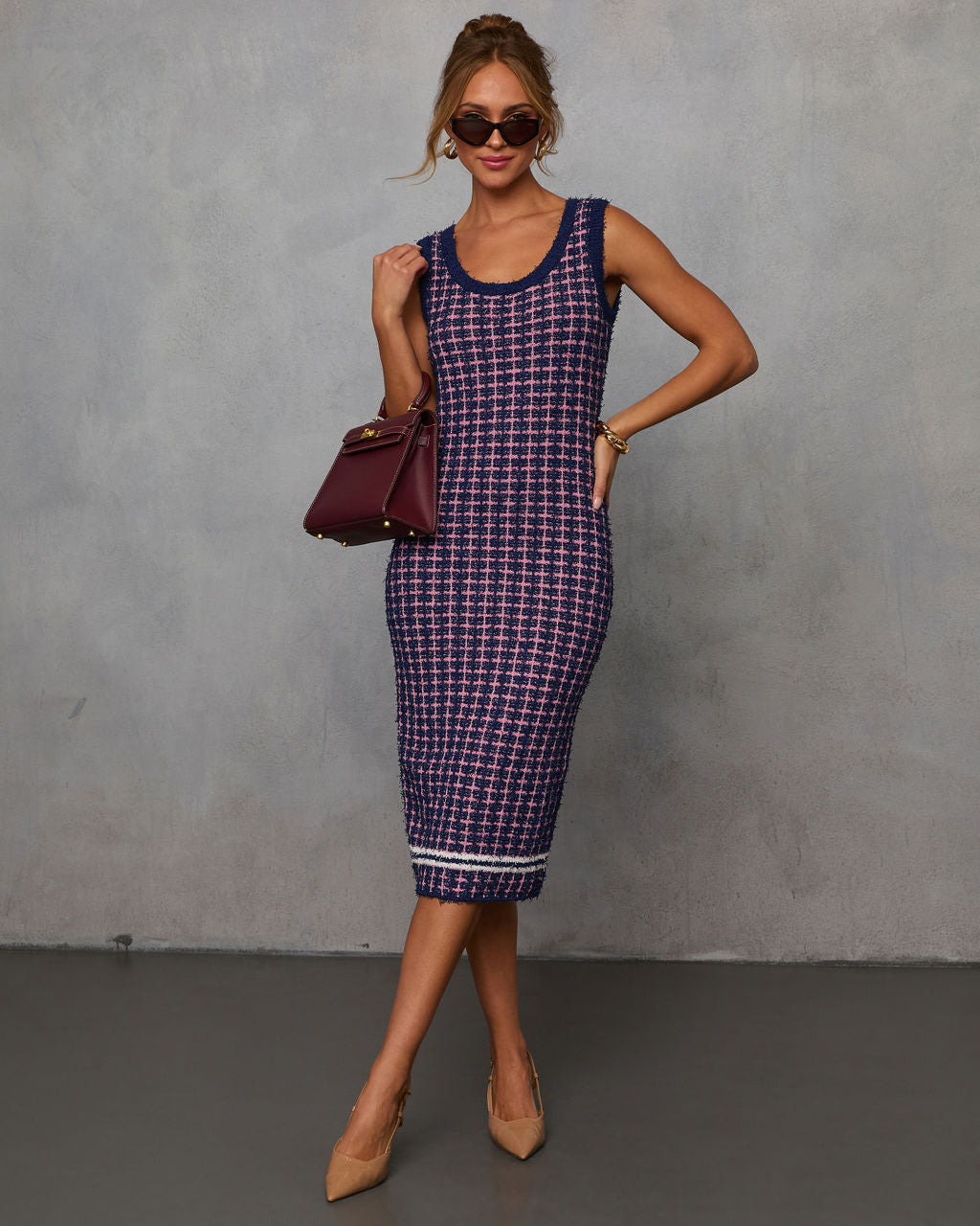 Clarasi Tweed Midi Dress