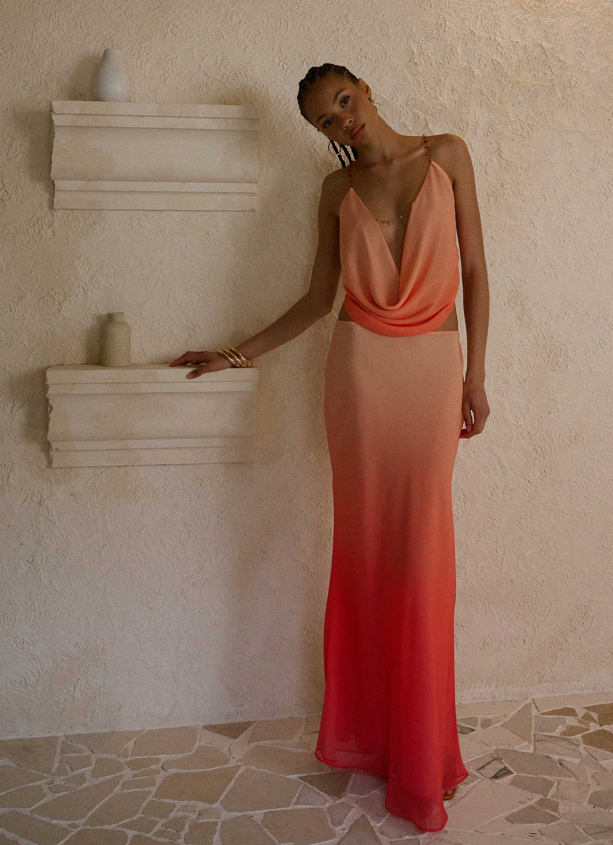 Feliciana Cowl Top - Sunset Ombre