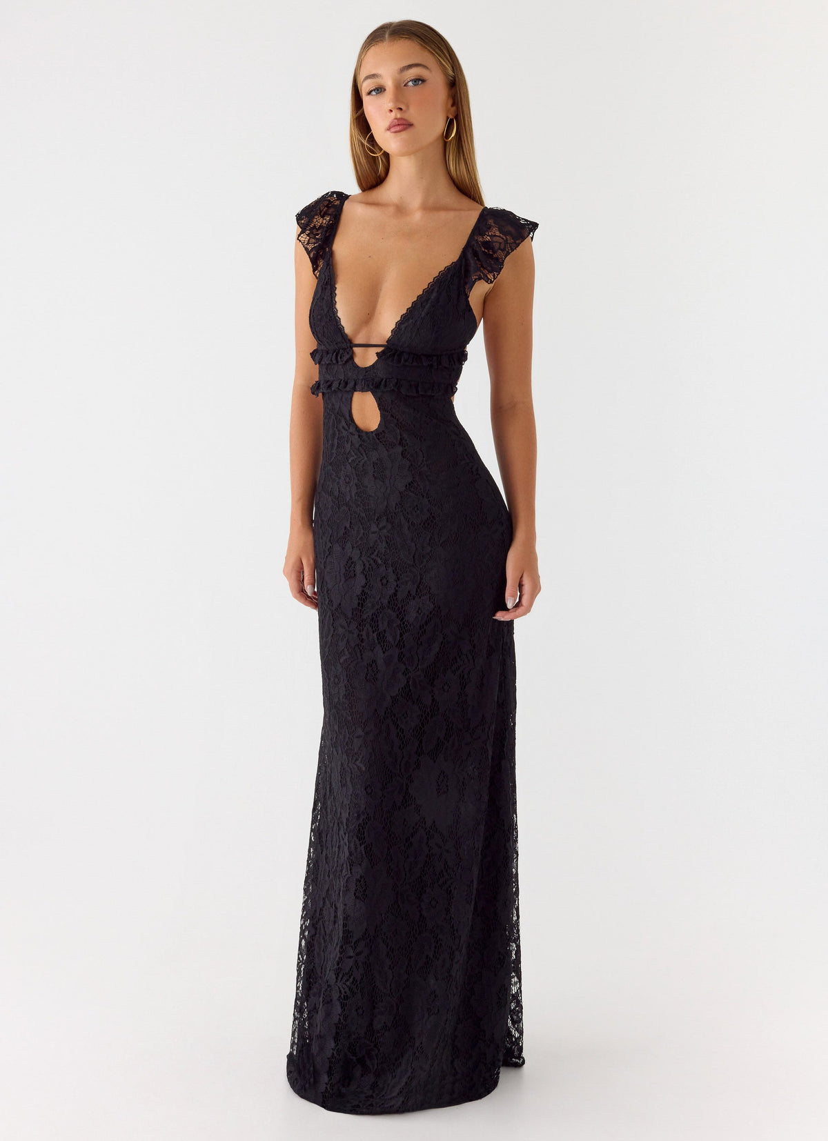 Giulia Lace Maxi Dress - Black