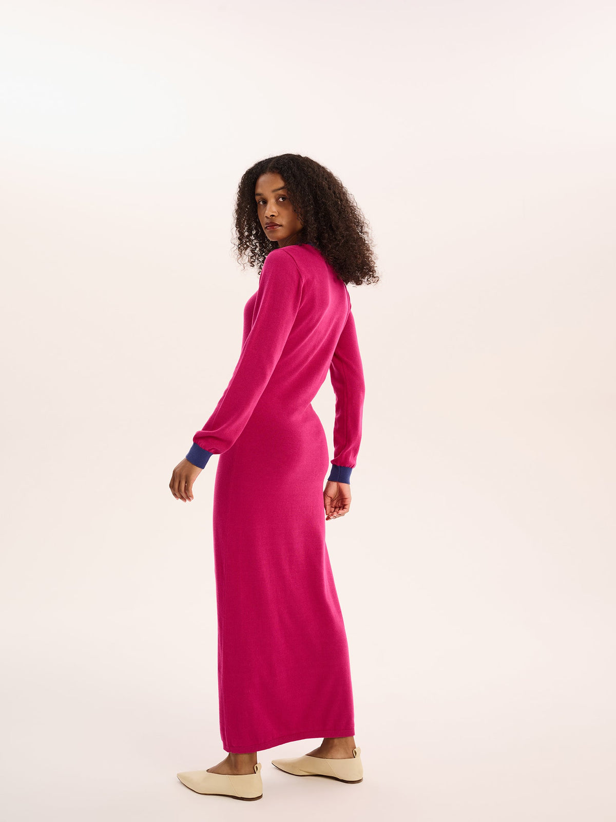 Janelle Colour Block Dress in Magenta